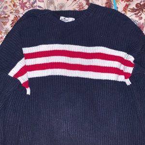 Hollister red and white stripped sweater